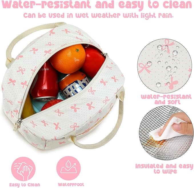 Bluboon Lunch Bag for Women Men Cute Lunch Tote Bags Reusable Insulated Lunch Box Large Capacity Reusable Insulated Cooler for Work Picnic or Travel