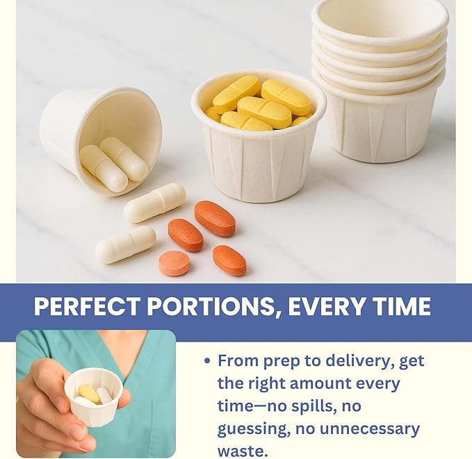 1 Oz Paper Souffle Cups (2000 Pack) Disposable Portion Cups for Ketchup, Condiments, Medicine, Pills, and Food Samples – Ideal for Home, Office, Catering, and Healthcare Use