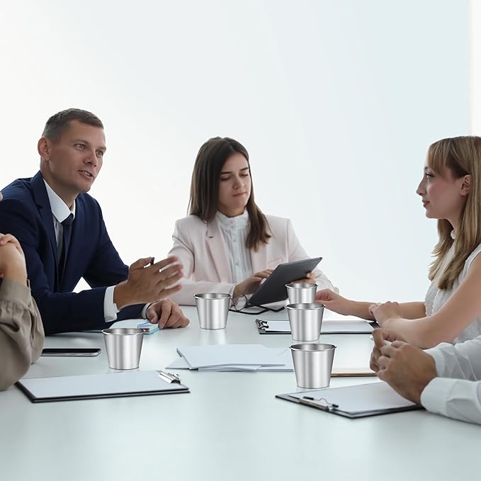 Resinta 6 Pack 5 oz Stainless Steel Cups Metal Shatterproof Stackable Pint Drinking Cups for Kids