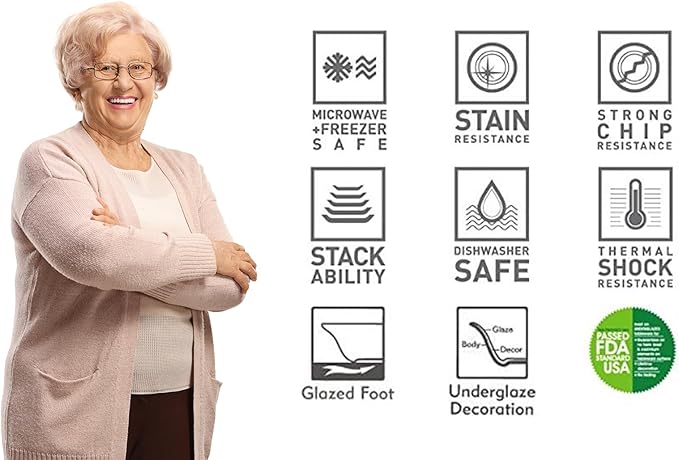 Tudor Royal 24-Piece Porcelain Round Dinnerware Set, Service for 6, Victoria Blue Design, Blue Floral, Plates Bowls Mugs Dishes, Glossy, Premium Quality Tableware, Unique Pattern