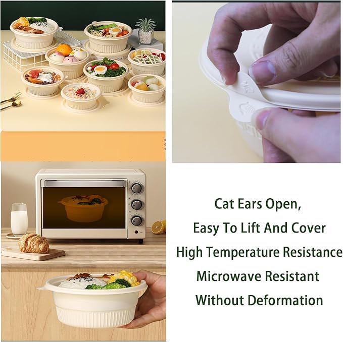 30 Packs 16oz Meal Prep Containers Disposable,take out food storage Take Out Containers, Stackable, Microwaving, And Freezing