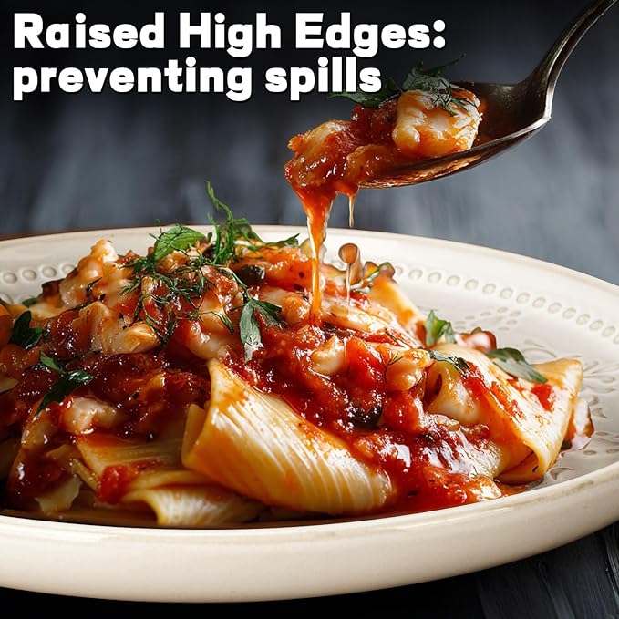 Artena Plates And Bowls Sets, 16 Pieces Dinnerware Sets, Dish Set For 4, Ceramic Kitchen Bowl And Plate Set, Embossed White Dishware Sets, Dishwasher & Microwave Safe (Multiple Patterns)