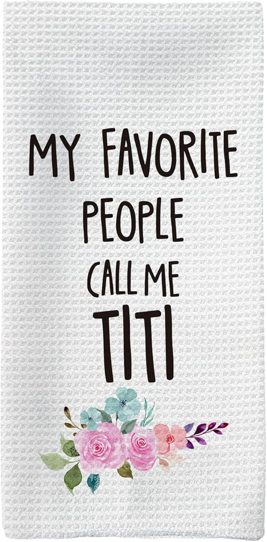 Titi Gifts Kitchen Towels, Best Titi Auntie Gifts Hand Towels, Auntie Aunt Gift from Niece Nephew Dish Towel Tea Towel for Kitchen, Gift for TitiAuntie, 16x24inch