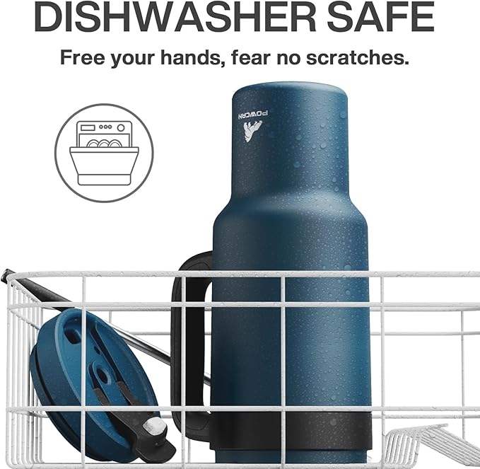 40 oz Tumbler with Handle, 2-in-1 Straw and Sip Lid, Leakproof, Dishwasher Safe, Insulated Stainless Steel Travel Coffee Mug, Keeps Cold for 34 Hours, Fits in Car Cup Holder (Deepsea)