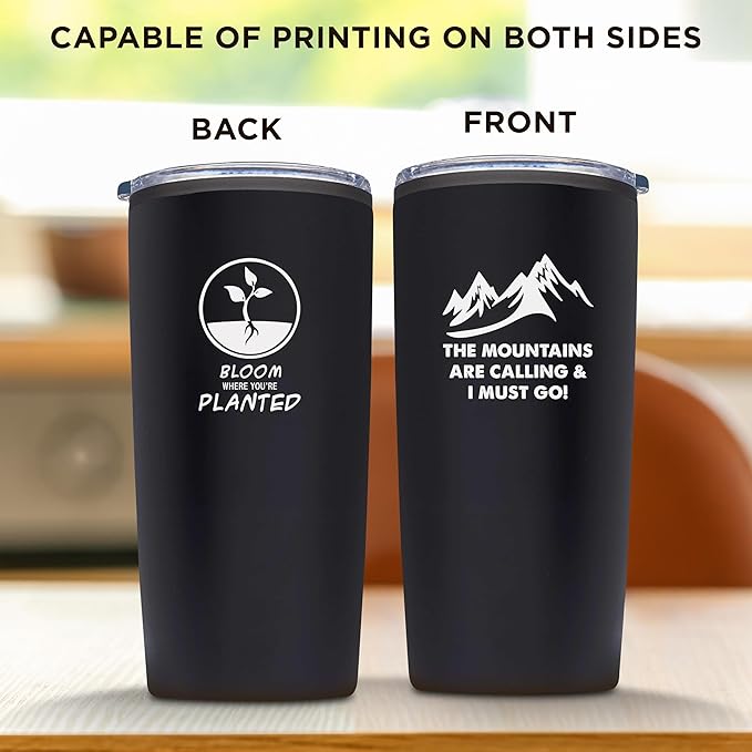 Custom Plastic Tumblers 20 oz. Set of 12, Personalized Bulk Pack - With lids, Ice Coffee Tumbler, To Go Cup, Insulated - Black