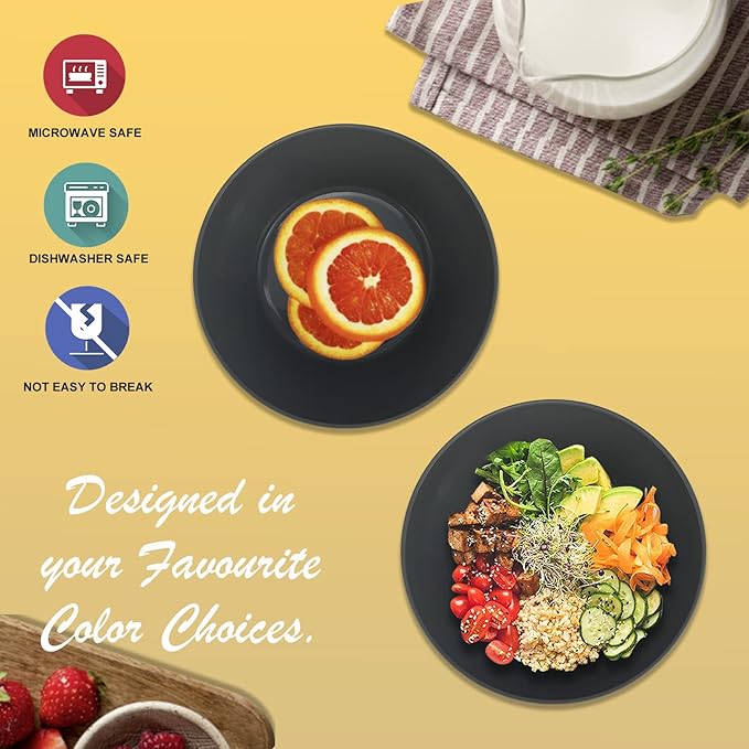 Wrova Wheat Straw Bowl Sets,6 PCS Unbreakable Cereal Bowl 50 OZ,Microwave and Dishwasher Safe Bowls,Super Big Bowl Sets BPA Free Big Bowl for Serving Cereal,Oatmeal and Salad (Deep Gray)