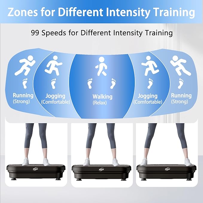 Vibration Plate Exercise Machine, Full Body Shaker Workout Vibration Plate for Lymphatic Drainage Weight Loss, Waver Vibrating Fitness Platform with Resistance Bands, Low Noise Home Fitness for Adults