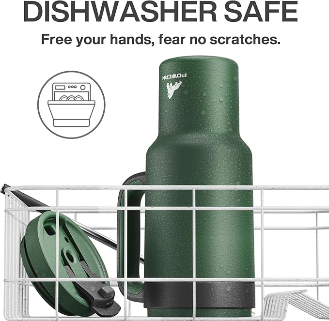 40 oz Tumbler with Handle, 2-in-1 Straw and Sip Lid, Leakproof, Dishwasher Safe, Insulated Stainless Steel Travel Coffee Mug, Keeps Cold for 34 Hours, Fits in Car Cup Holder (Forest)