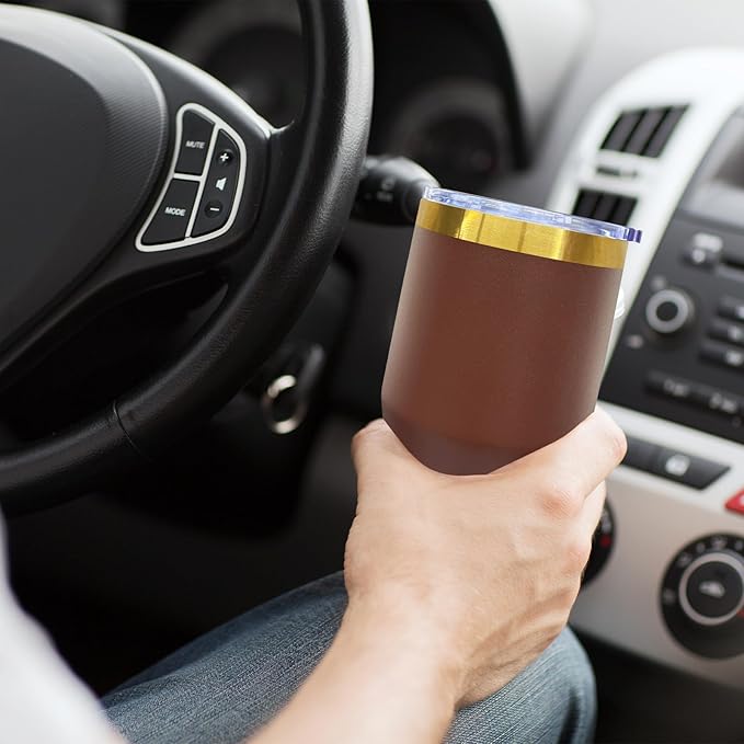 20 oz Tumbler Stainless Steel Tumbler with Lid and Straw, Double Wall Vacuum Insulated Travel Coffee Mug for Laser Engrave, Powder Coated Cups for Hot and Cold Drinks (Brown,1 pack)