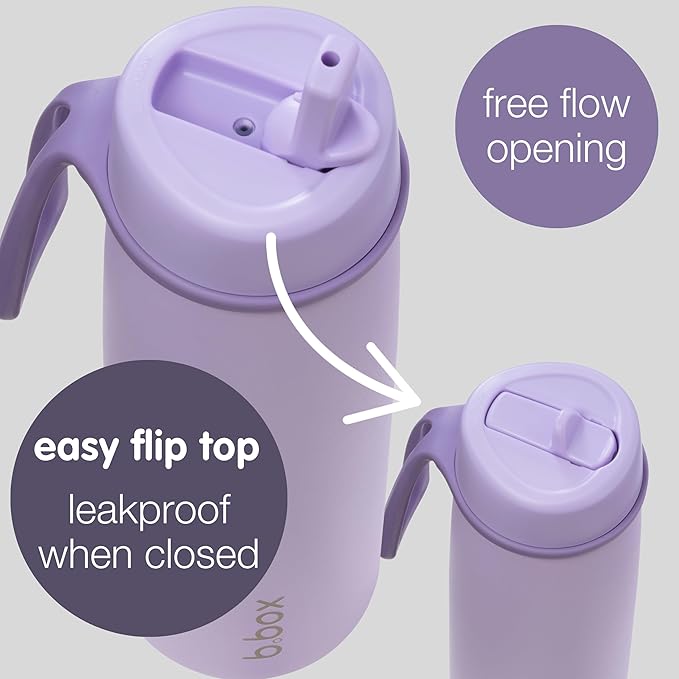 b.box Triple Insulated 23oz Water Bottle w/Stainless Steel Straw. 44 Hours Cold. Leak Proof Tumbler with Lid and Straw for Travel, Gym & School. BPA Free Sports Water Bottles.