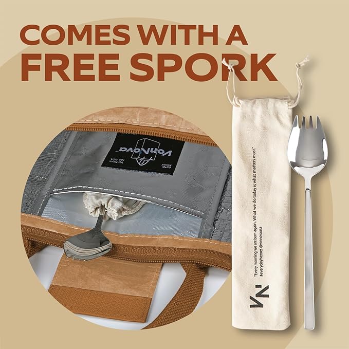 VonNova Women’s Insulated Lunch Bag with Premium 4mm Cooler Insulation, Cute Large 7L Lunch Tote for Office, Durable Small Lunch Box for Women, Stylish Lunchbox for Adults, Teens, Nurses, Teachers