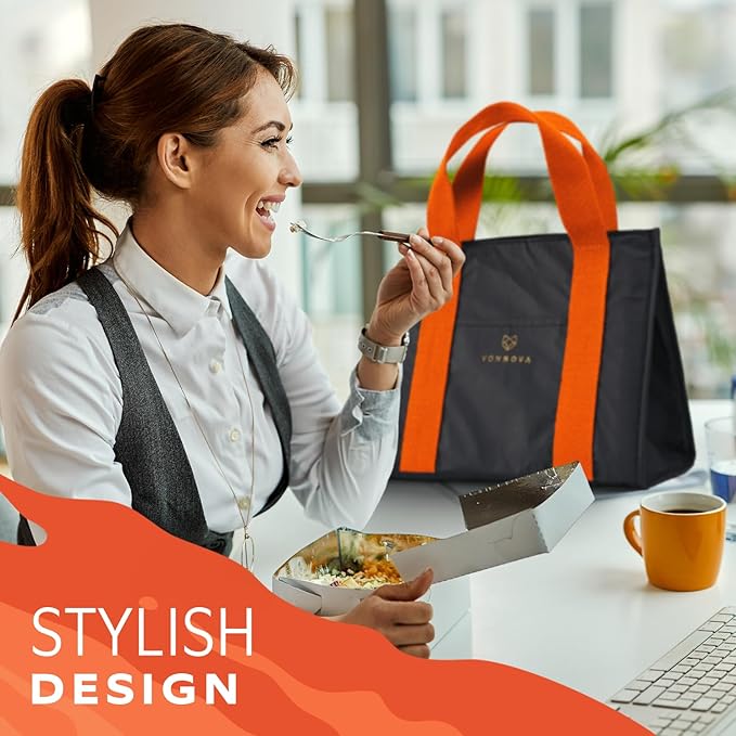 VonNova Women’s Insulated Lunch Bag – Cute Large 7L Lunch Tote for Office – Durable Small Lunch Box for Women with Premium Cooler Insulation – Stylish Lunchbox for Adults, Nurses & Teachers