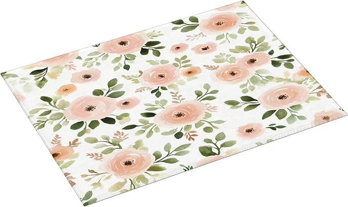 Watercolor Floral Dish Drying Mat for Kitchen Counter Microfiber Super Absorbent Non-Slip Dish Drying Pad for Countertops Dishes Utensils Stylish Quick-Dry Machine Washable 18x24 Inch