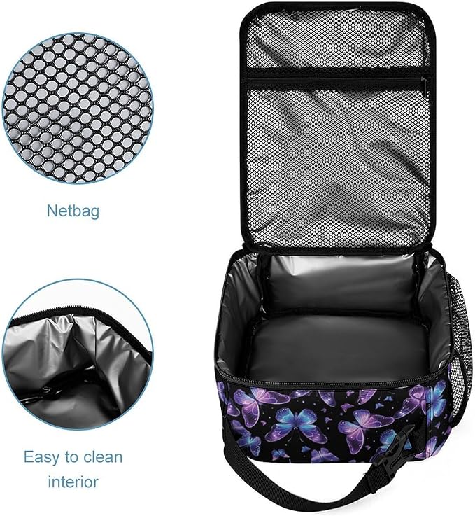 Butterfly Lunch Box 10 Inch Reusable Insulated Butterfly Lunch Bag