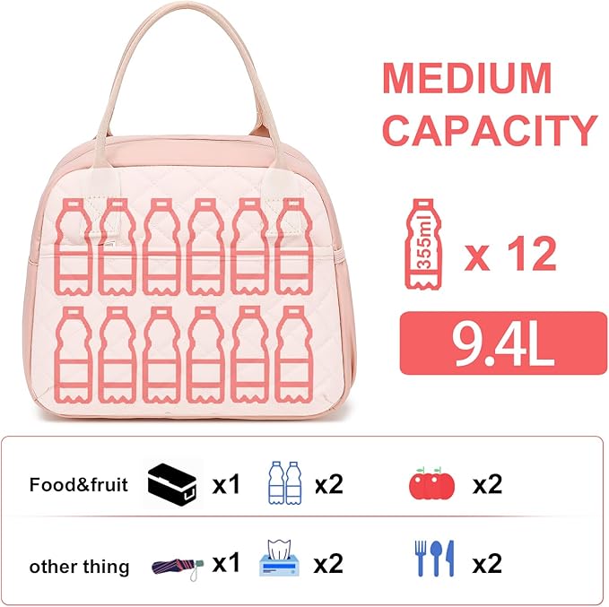 CAMTOP Lunch Box for Women Men Insulated Lunch Bag Lunch Tote Bag Leakproof Thermal Cooler Large Capacity for Travel Work School Picnic