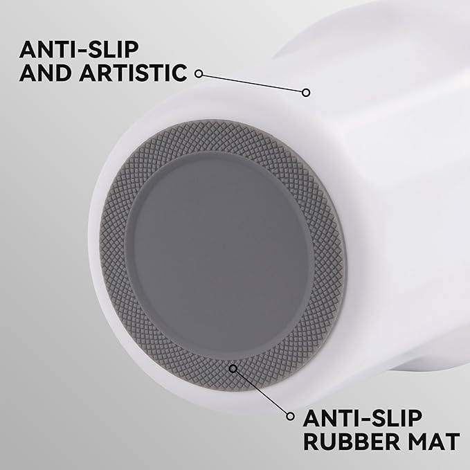 VEGOND 30 oz Insulated Stainless Steel Tumblers with lid and straw Bulk Pack Double Wall Vacuum Coffee Mug with Non-Slip Silicone Base, Sweat Proof Powder Coated Cup for Hot Cold Drinks, White 4Pack