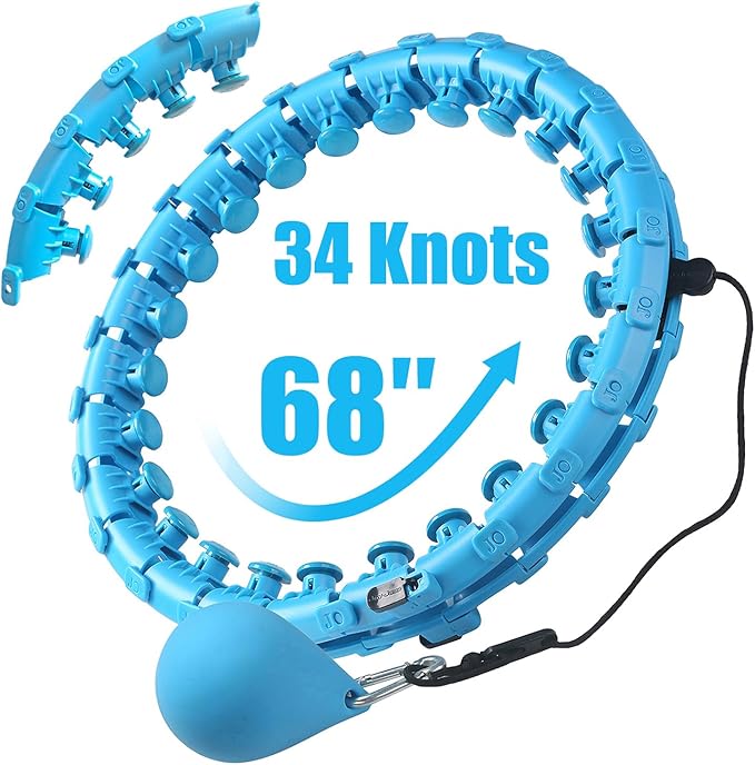 34 Knots Weighted Workout Hoop Plus Size, Smart Waist Exercise Ring for Adults Weight Loss