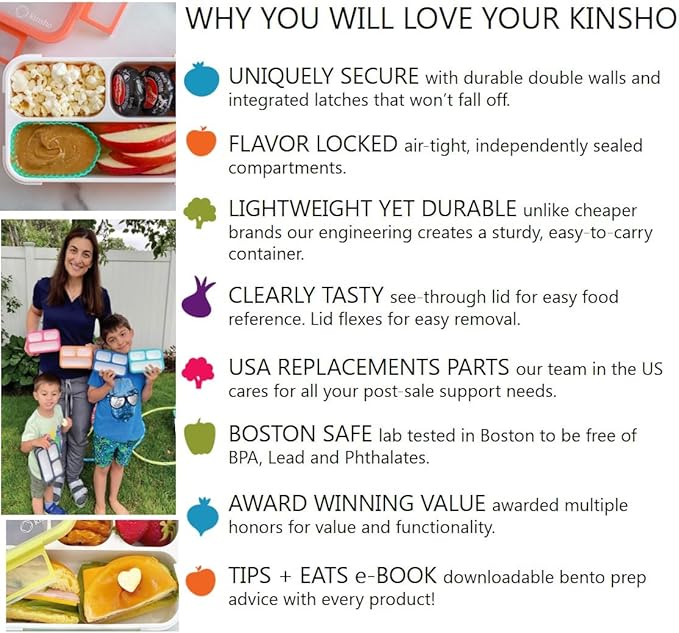 Bento-Box with Bag and Ice Pack Set. Lunch Boxes Snack Containers Kids Boys Girls Adults. 6 Compartments, Leakproof Portion Boxes Insulated Bags for School Lunches, BPA Free (Blue + Navy)