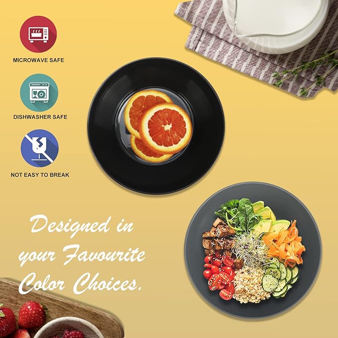 Wrova Wheat Straw Bowl Sets,6PCS Unbreakable Cereal Bowl 36 OZ,Microwave and Dishwasher Safe Bowls,Salad Bowls for Dorm,Apartment,Camping,Picnic (Deep Grey)