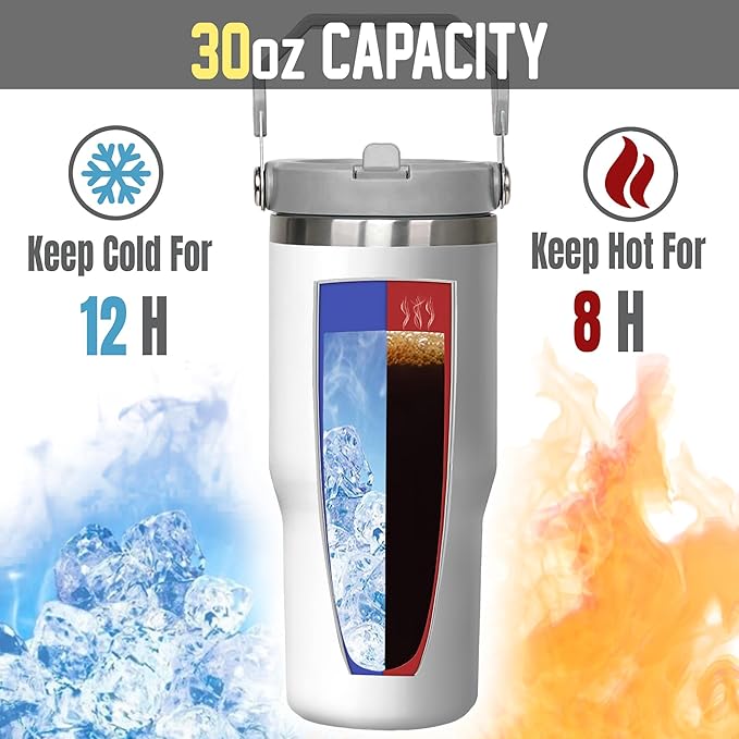 Difference Maker 30oz Tumbler with Handle – Stainless Steel Insulated Travel Tumbler for Women – Motivational Coffee Cup with Lid – Large Capacity Gift for Mom, Friends, Coworkers