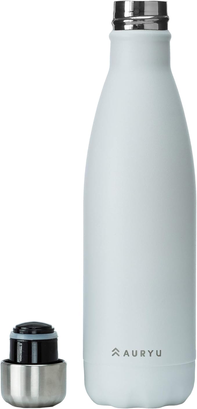 Best in Class Triple-Walled Insulated Stainless Steel Water Bottle, Keeps your Drinks Cold for up to 24 Hours and Hot for up to 12 Hours, Leak Proof, Make a Difference in the World, White, 17oz