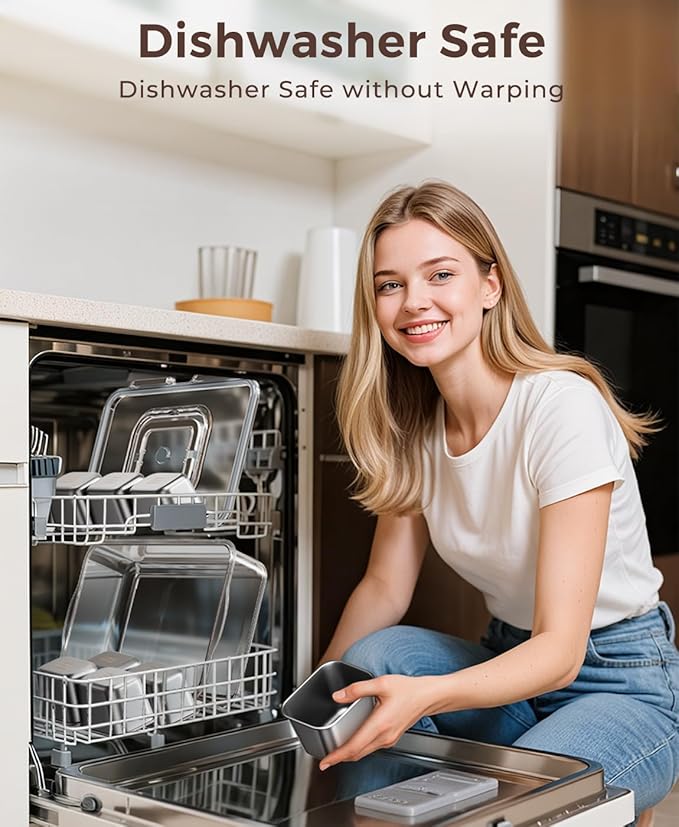 Snackle Box Container with 8 Removable Stainless Steel Compartments Divided Snack Tray with Portable Handle for Beach, Road Trip, Picnic, Boat Days, Ball Games, Pool and Parties