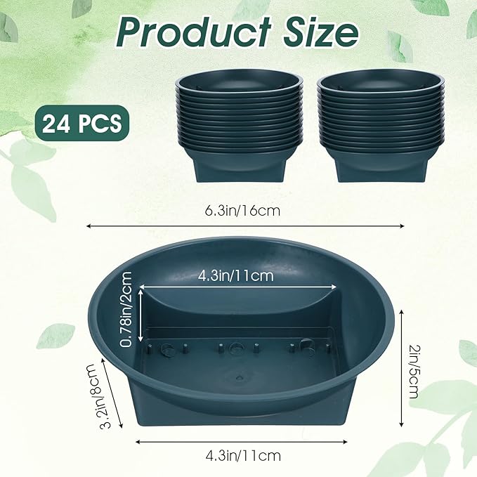 24-Pack Green 6.3 Inch Round Floral Foam Bowls, Floral Arrangement Containers for Centerpieces, DIY Wedding, Party, Home Decor Supplies