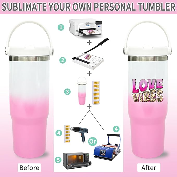 30 oz Tumbler with Handle and Straw, Vacuum Insulated Tumblers with Flip Straw and Top Handle, Leakproof Tumbler, Stainless Steel Travel Mug for Coffee Water, Cold for 20 Hours(Pink White Gradient)