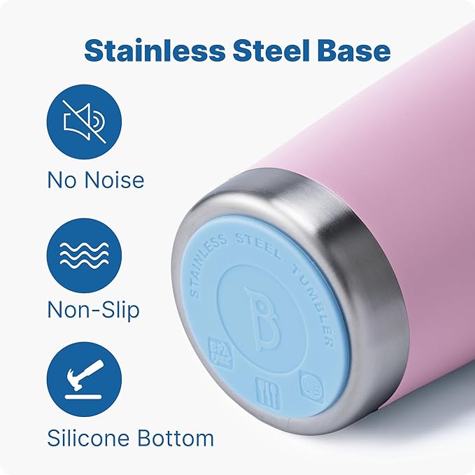 20 oz Insulated Tumbler with Handle Stainless Steel Travel Coffee Mug with Lid and Straw, Double Wall Tumbler Cups for Women and Men, BPA Free (Purple Pink)