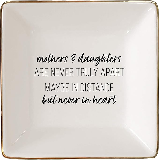 Simply Charmed Gift from Daughter or Mother's Day or Birthday Gift Between Mom and Daughter - Ceramic Jewelry Ring Dish or Tray