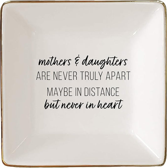 Simply Charmed Gift from Daughter or Mother's Day or Birthday Gift Between Mom and Daughter - Ceramic Jewelry Ring Dish or Tray