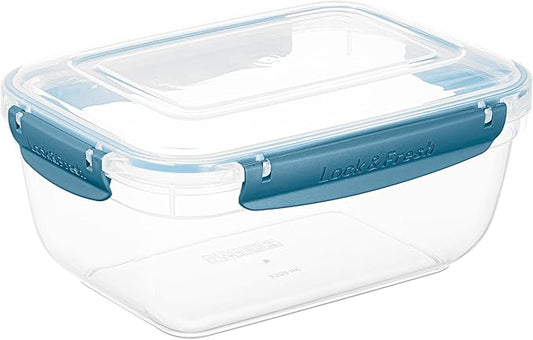 Superio Plastic Food Storage Container with Airtight Lid- 80 Oz, BPA Free, Leakproof, Stackable, Microwave, Dishwasher and Freezer Safe, Blue