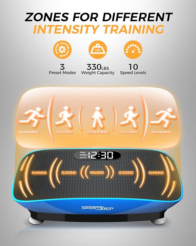 Vibration Plate Exercise Machine, Fitness Platform Shaking Full Body, Vibration Plate for Lymphatic Drainage,Motor Speed Control , Home Training Equipment for Weight Loss & Toning