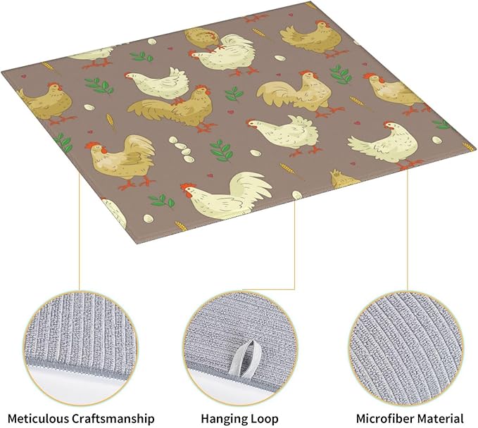 Chicken Legs Chickens Leg Animal Rooster Easter Drying Mat 16x18 Inch For Kitchen Counter Drying Mats Dish For Kitchen Counter Easy Clean Kitchen
