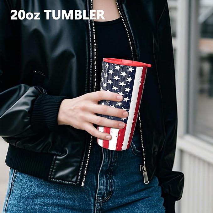 TILUCK 20 oz Tumbler with Leak-Proof Lid, Vacuum Insulated Stainless Steel Coffee Mug, Double-Walled Travel Tumbler for Hot and Cold Drinks