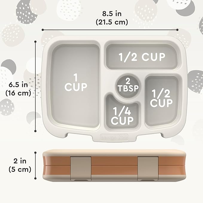 Bentgo Kids 5-Compartment Leak-Proof Bento-Style Lunch Box (Whimsy & Wonder Collection) - Ideal for Ages 3-7, Drop-Proof & Durable, Dishwasher Safe, & PFAS & BPA-Free Materials (Spots & Dots)