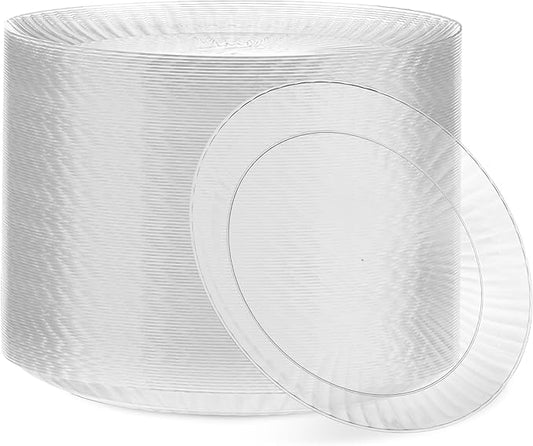 PLASTICPRO 240 Pack Crystal Like Clear Disposable 10 inch Plastic Plates Dinner Dishes Plates for Special Occasions Parties