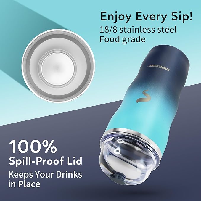 20Oz Insulated Tumbler With Straw And Lid, Spill Proof Tumbler for Iced Coffee And Hot Beverage, Double Wall Vacuum Travel Mug,Stainless Steel Straws for Tumbler, Green