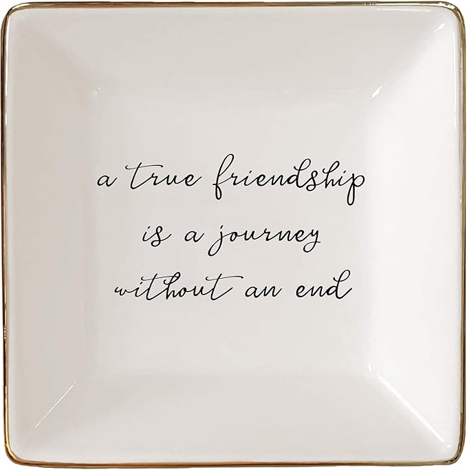 Simply Charmed Best Friend Gift for Women - Sentimental Gift - Birthday Gift for Friend - Ceramic Ring Dish for Her Jewelry