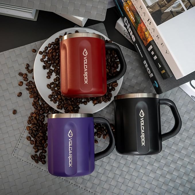 16oz Coffee Mug, Vacuum Insulated Camping Mug with Lid, Double Wall Stainless Steel Travel Tumbler Cup, Coffee Thermos Outdoor, Great for Any Beverage (Navy Blue)