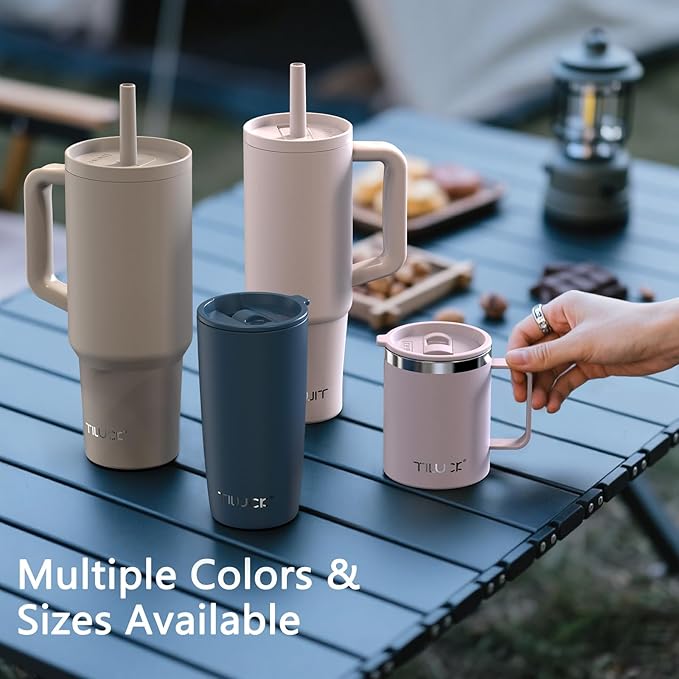 TILUCK 20 oz Tumbler with Leak-Proof Lid, Vacuum Insulated Stainless Steel Coffee Mug, Double-Walled Travel Tumbler for Hot and Cold Drinks(Marble, 20oz)