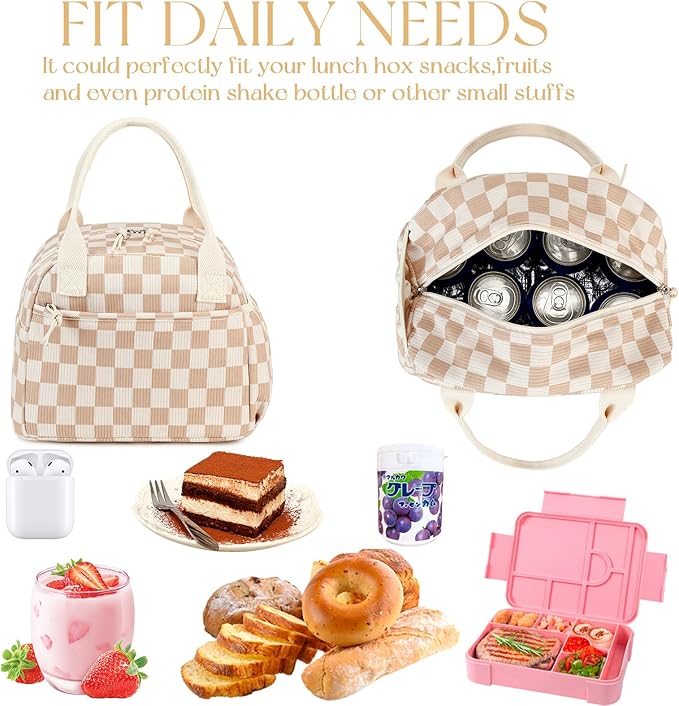 CAMTOP Lunch Box for Women Men Insulated Lunch Bag Lunch Tote Bag Leakproof Thermal Cooler Large Capacity for Travel Work School Picnic