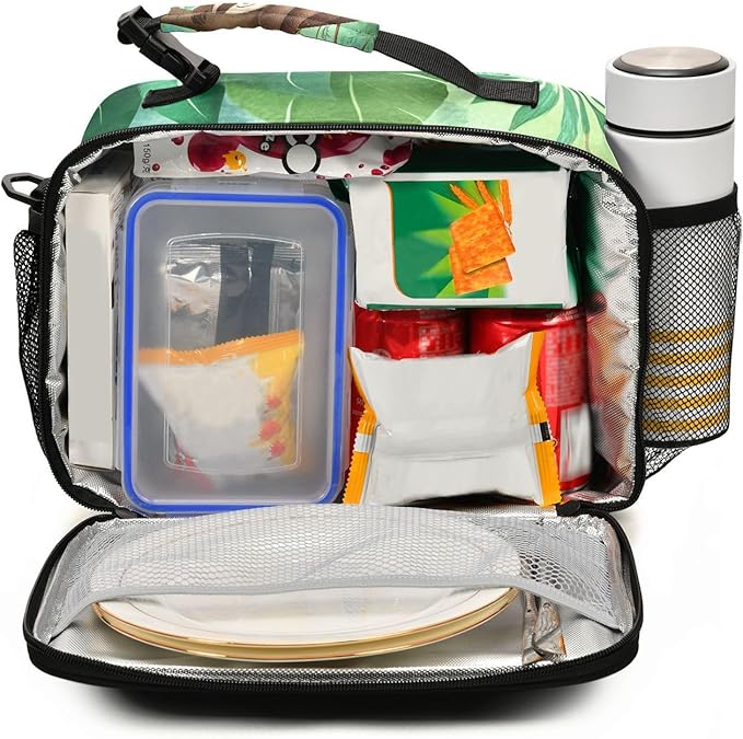 ALAZA Sloth Girls Lunch Box Kids Lunchbox Insulated Reusable Meal Container Lunchbag with Shoulder Strap