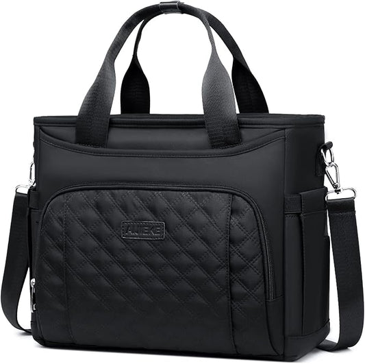 AIJIEKE Insulated Lunch Bag for Men Women, Lunch Box, Lunch Tote for Work, Large Leak Proof Cooler Bag with Removable Strap, Reusable Adult Lunchbag, Picnic, Office, Beach, Black