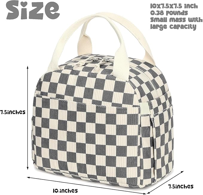 Bluboon Lunch Bag for Women Men Cute Corduroy Lunch Tote Bags Reusable Insulated Lunch Box Large Capacity Reusable Insulated Cooler for Work Picnic or Travel