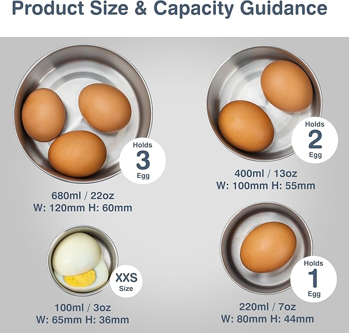 Stainless Steel Containers with Lids - Stackable Toddler Snack Containers, 18/8 Stainless Steel Lunch Box for Kids Adults, Leakproof Metal Food Storage Containers (4Pack: 3oz, 7oz, 13oz, 22oz)