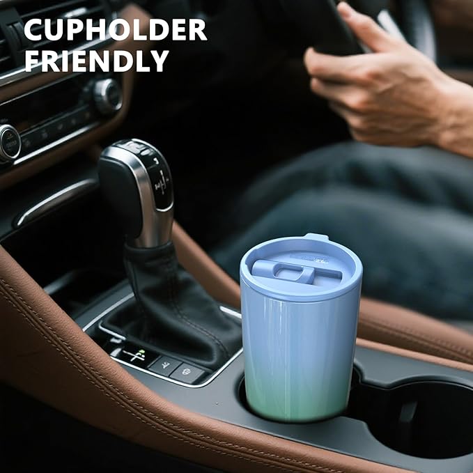 TILUCK 20 oz Tumbler with Leak-Proof Lid, Vacuum Insulated Stainless Steel Coffee Mug, Double-Walled Travel Tumbler for Hot and Cold Drinks(GlitterGreenBlue, 20oz)