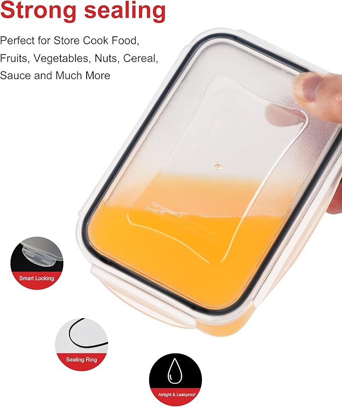 56 Pcs Large Food Storage Containers Set with Lids, Airtight Plastic Containers for Pantry & Kitchen Organization, BPA-Free, Leak-Proof