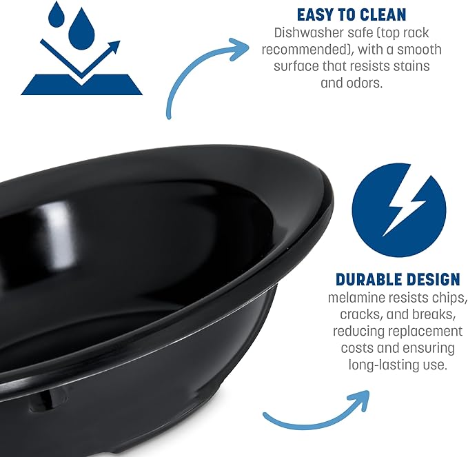 Carlisle FoodService Products Kingline Reusable Plastic Bowl Fruit Bowl with Rim for Home and Restaurant, Melamine, 4.75 Ounces, White, (Pack of 48)