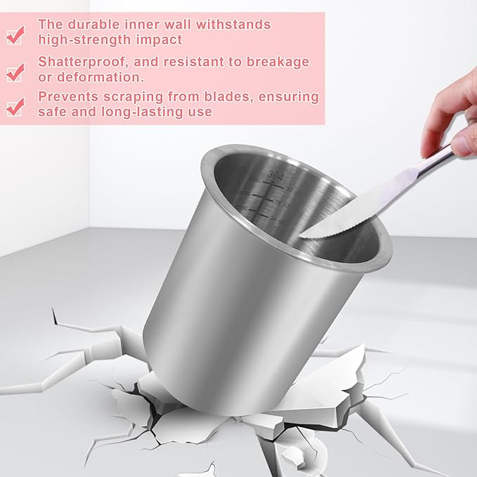 Stainless Steel Pint Containers & Lids Compatible with Ninja Creami ice Cream Maker NC500, NC501, CN501CO Delux Series– 6 Pack, 24 oz, Silicone Lids, BPA-Free, Dishwasher Safe